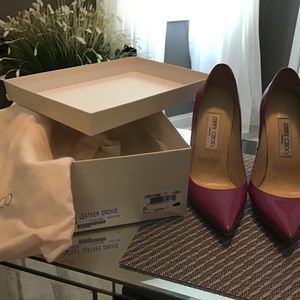 Jimmy Choo Anouk Patient Leather Orchid Pumps